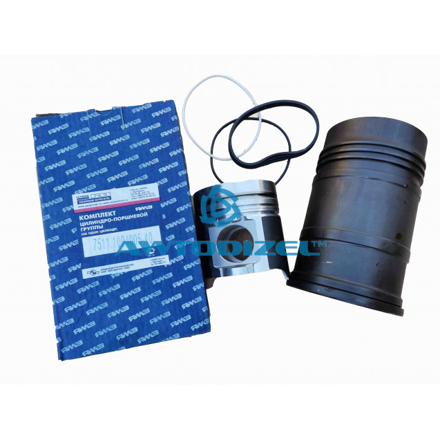 Гильза с поршнем (ГПК) ЯМЗ-7511, 7601 АВТОДИЗЕЛЬ (гильза, поршень, упл/к, порш/кол) (индивидуальная ГБЦ) (блок 658-41, 656-41) 7511-1004005-40