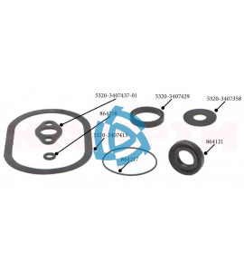 Ремкомплект насоса ГУР (гидроусилитель руля) (7 позиций + 413, 358 прокладки + 864121 сальник) "КАМРТИ"
