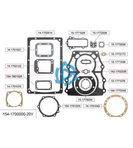 Ремкомплект паронитовых прокладок КПП-154 с делителем ЕВРО КАМАЗ (16 позиций) "КАМРТИ"