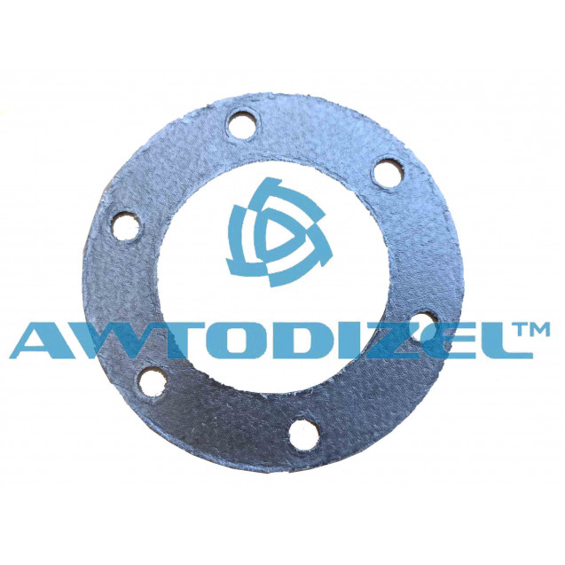 Прокладка аcбестовая трубы приемной ( кренделит, 6 отверстий ) ( круглая ) ТКР ЯМЗ