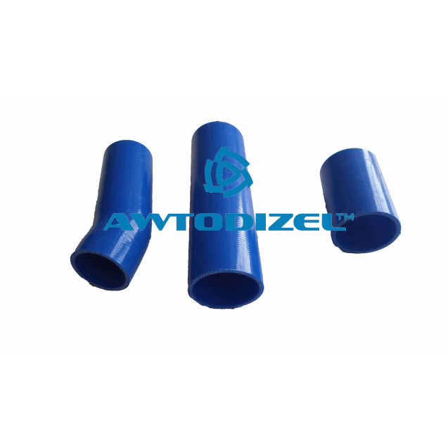 Ремкомплект патрубков системы охлаждения КАМАЗ (3 поз) СИНИЙ СИЛИКОН г.Балаково