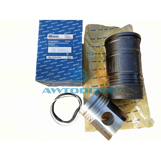 Гильза с поршнем (ГПК) ЯМЗ-238Б АВТОДИЗЕЛЬ (корткая гильза, поршень, уплотнительные кольца, поршневые кольца) (блок 238-И)