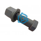 Болт и гайка (93865-3104038) ступицы МАЗ колеса М22х1,5х85  СМ серый тефлон, под ключ 32 мм. Китай "ДЭХЭН" шпилька