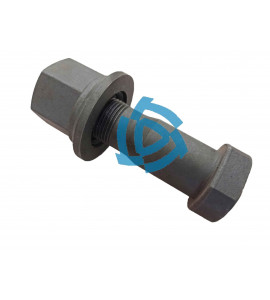 Болт и гайка (93865-3104038) ступицы МАЗ колеса М22х1,5х85  СМ серый тефлон, под ключ 32 мм. Китай "ДЭХЭН" шпилька