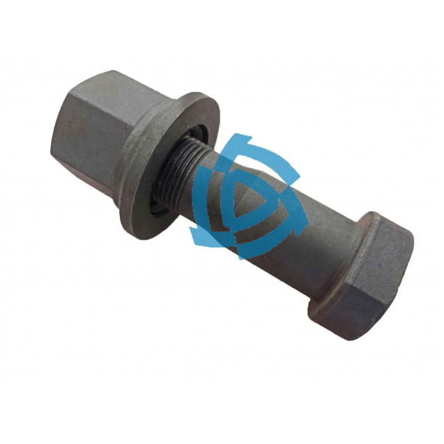 Болт и гайка (93865-3104038) ступицы МАЗ колеса М22х1,5х85  СМ серый тефлон, под ключ 32 мм. Китай "ДЭХЭН" шпилька