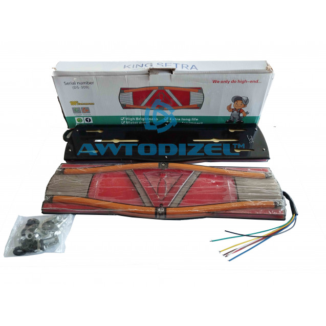 Фонарь задний, светодиод с добавочным бегущим указателем поворота из 2-х (левый и правый) 24V, 465х130/25 (Китай)