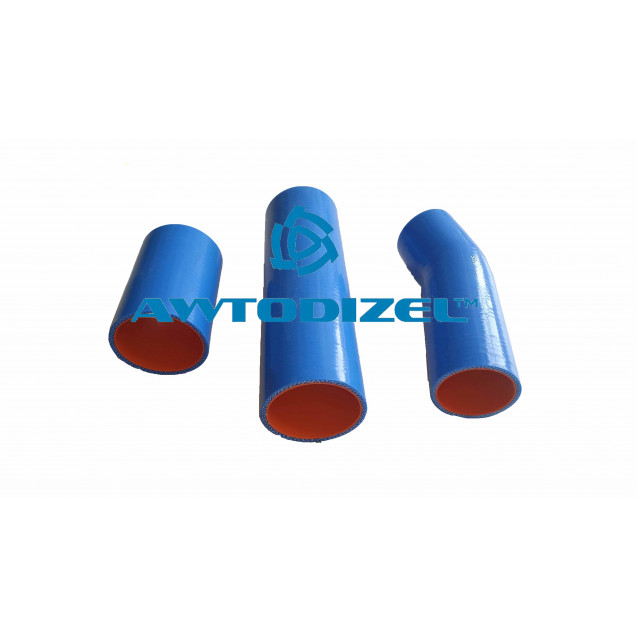 Ремкомплект патрубков системы охлаждения КАМАЗ (3 позиции) Синий силикон КИТАЙ