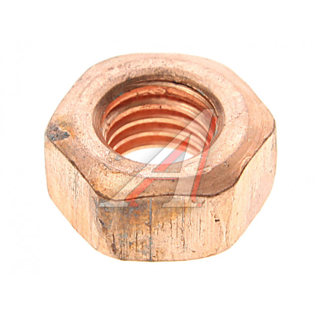 Гайка М10х1.5 крепления выпускного коллектора (омедненная) ЯМЗ, АВТОДИЗЕЛЬ