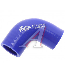 Патрубок расширительного бачка КАМАЗ, (L-60 мм, Ø-32 мм) угловой, силикон, MEGAPOWER
