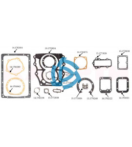 Ремкомплект КПП  с делителем КАМАЗ (паранит, 16 позиций) "КАМРТИ"