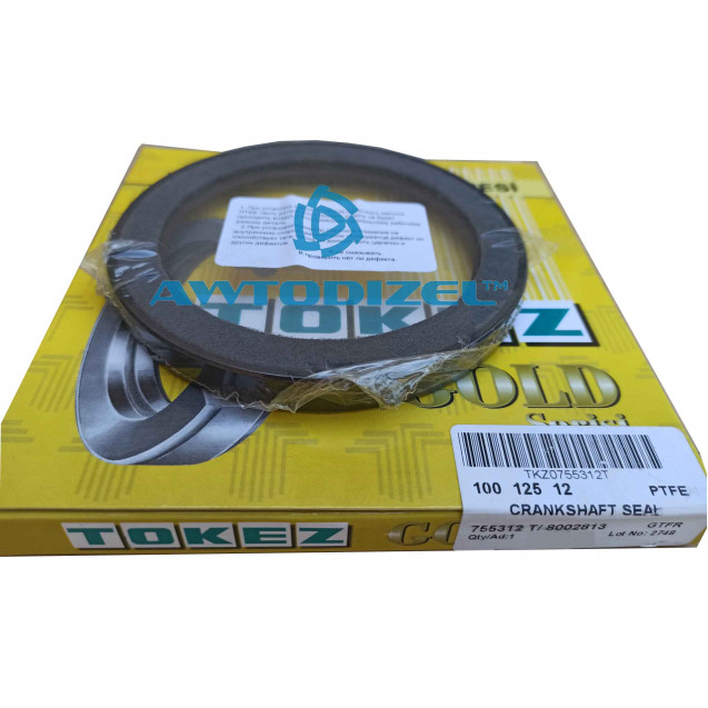 Сальник гидромуфты передний коленвала КАМАЗ ЕВРО + войлок,100*125*12, TOKEZ-755312 Т 740-1318166-01