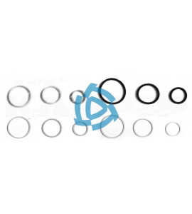 Pемкомплект гидроподъемника КАМАЗ-5511 "КАМРТИ" (РТИ, +пласт, +проставка, 12 позиций)