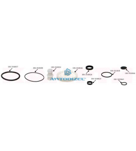 Ремкомплект ускорительного клапана КАМАЗ ("КАМРТИ", РТИ+пластмасса, 9 позиций)