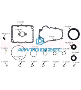 Ремкомплект ТНВД (топливного насоса высокого давления) КАМАЗ (РТИ+сальники+клапан+пружина клапана, 20 позиций) "КАМРТИ"