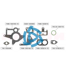Ремкомплект колец и прокладок системы охлаждения КАМАЗ ЕВРО-2 "КАМРТИ" ( 8 позиций)