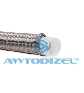 Шланг тефлоновый в металлической оплетке (гладкий внутри) Ø-12 мм (1/2) SAE 100 R14