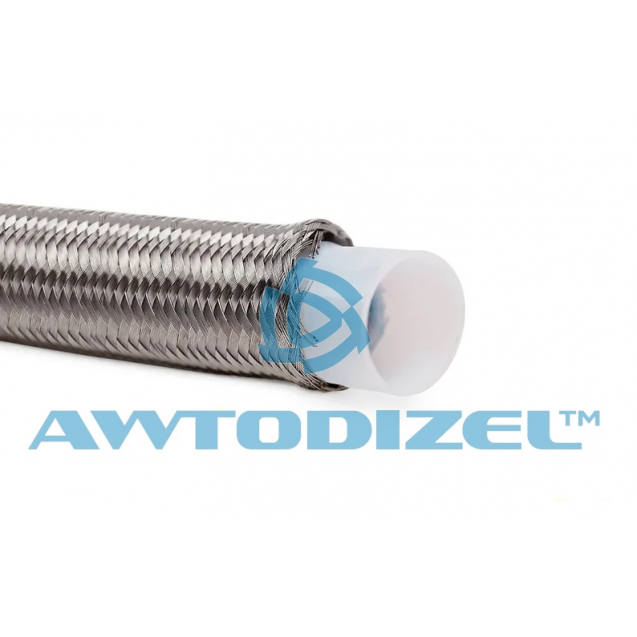 Шланг тефлоновый в металлической оплетке (гладкий внутри) Ø-12 мм (1/2) SAE 100 R14